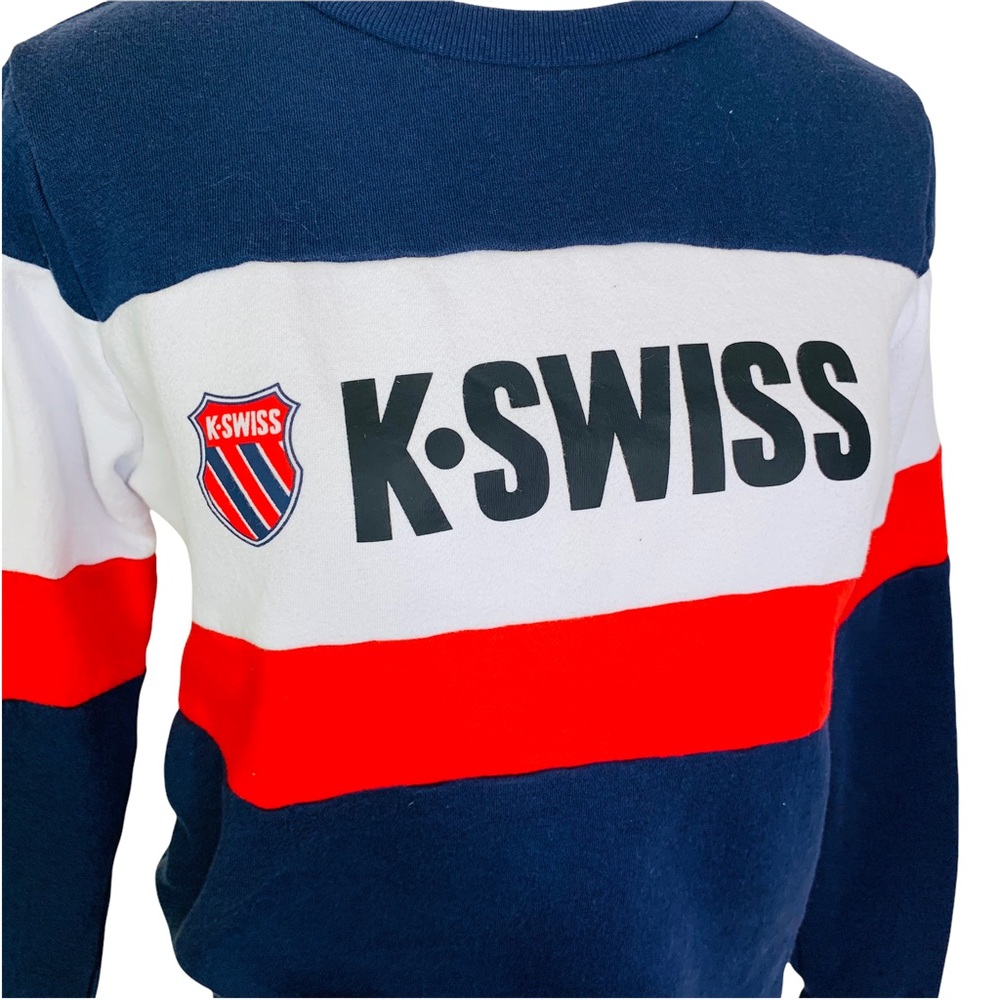 K Swiss Pullover Colorblock Sweater SMALL 2962 - Picture 4 of 6